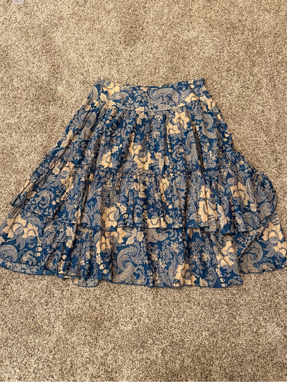 Ralph Lauren Jeans Co. Tiered 100% Cotton Skirt Prairie Western Floral Size 10